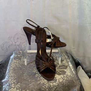 Nina Strappy Brown Heels